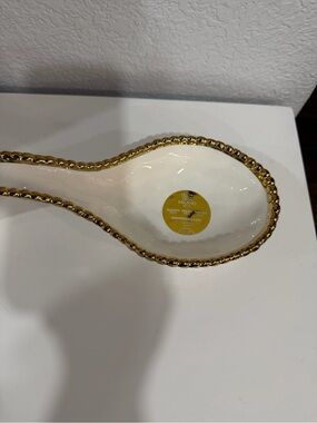 Spoon Rest with Gold Beaded Edge